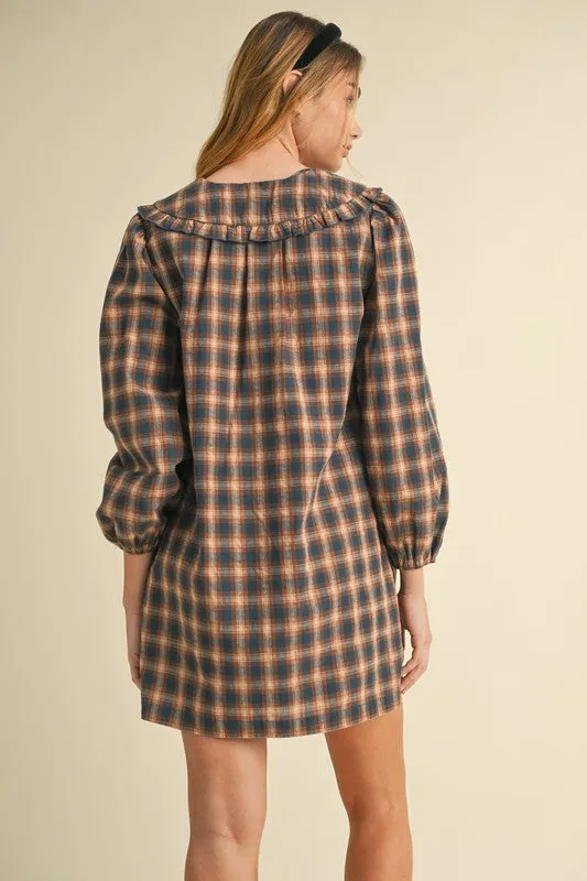 Plaid Ruffle Front Dress FINAL SALE