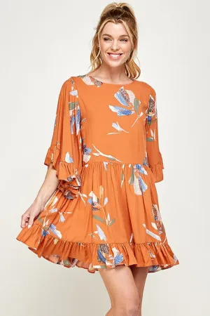 Printed Ruffled Dress