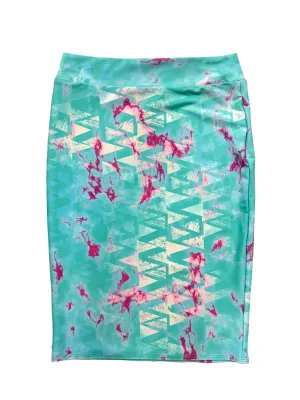 Raspberry Marble Pencil Swim Skirt