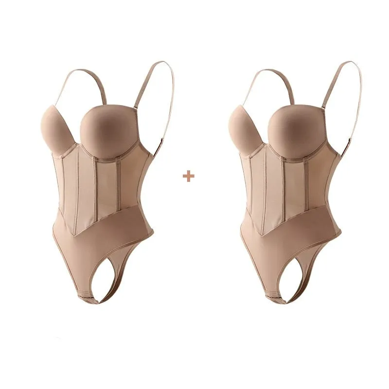 Sexy Bra Thong Bodysuit With Corset