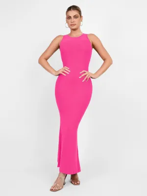 Shapewear Modal Sleeveless Crew Neck Slimming Maxi Dress