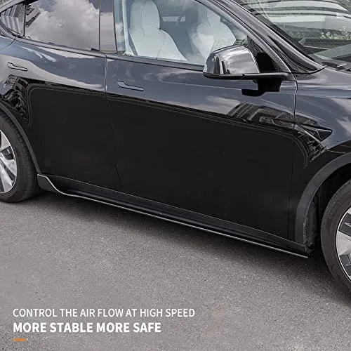 Side Skirts for Tesla Model Y (Glossy Carbon Fiber Pattern)