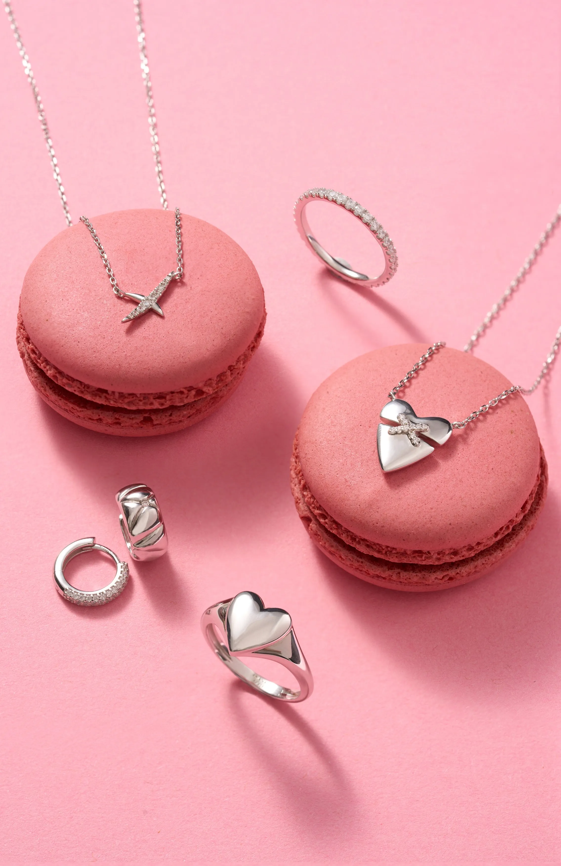 Silver Pave Huggies