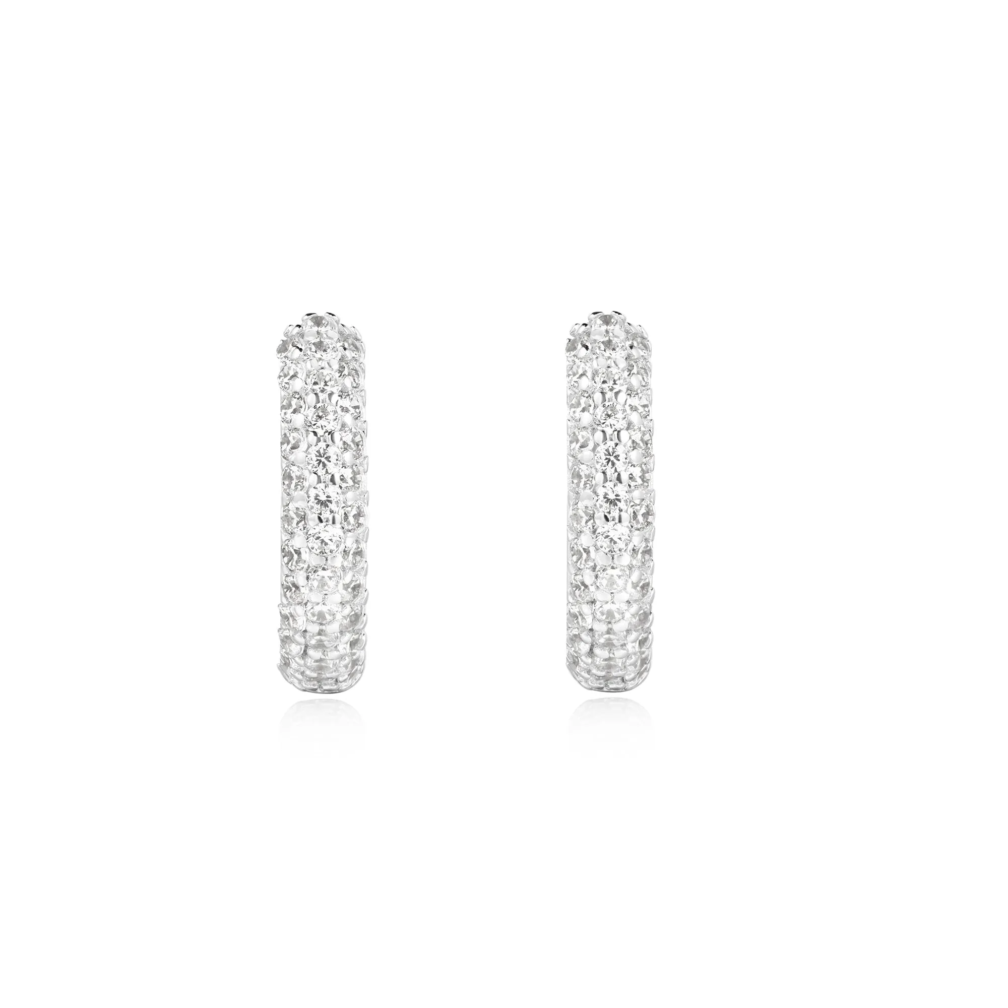 Silver Pave Huggies