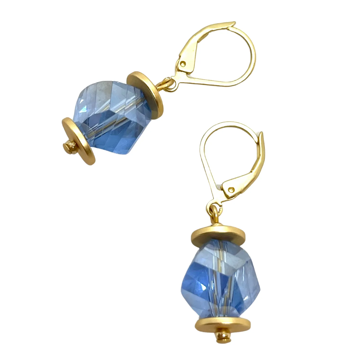 Slice Crystal Earrings - Blue
