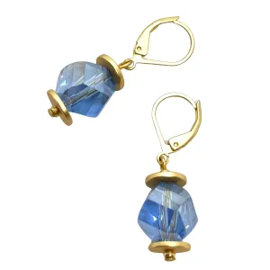 Slice Crystal Earrings - Blue
