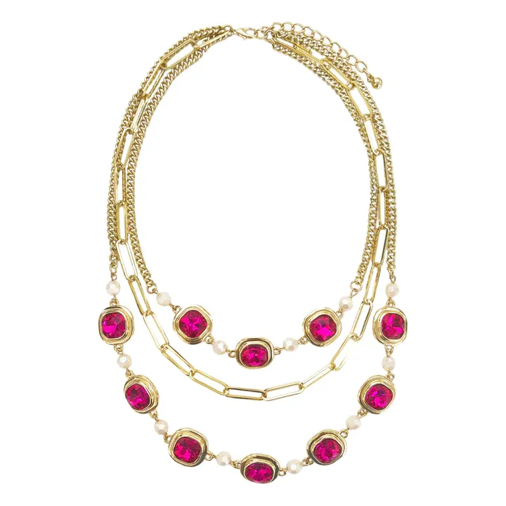 Southern Grace Women's Gold Three-strand Necklace