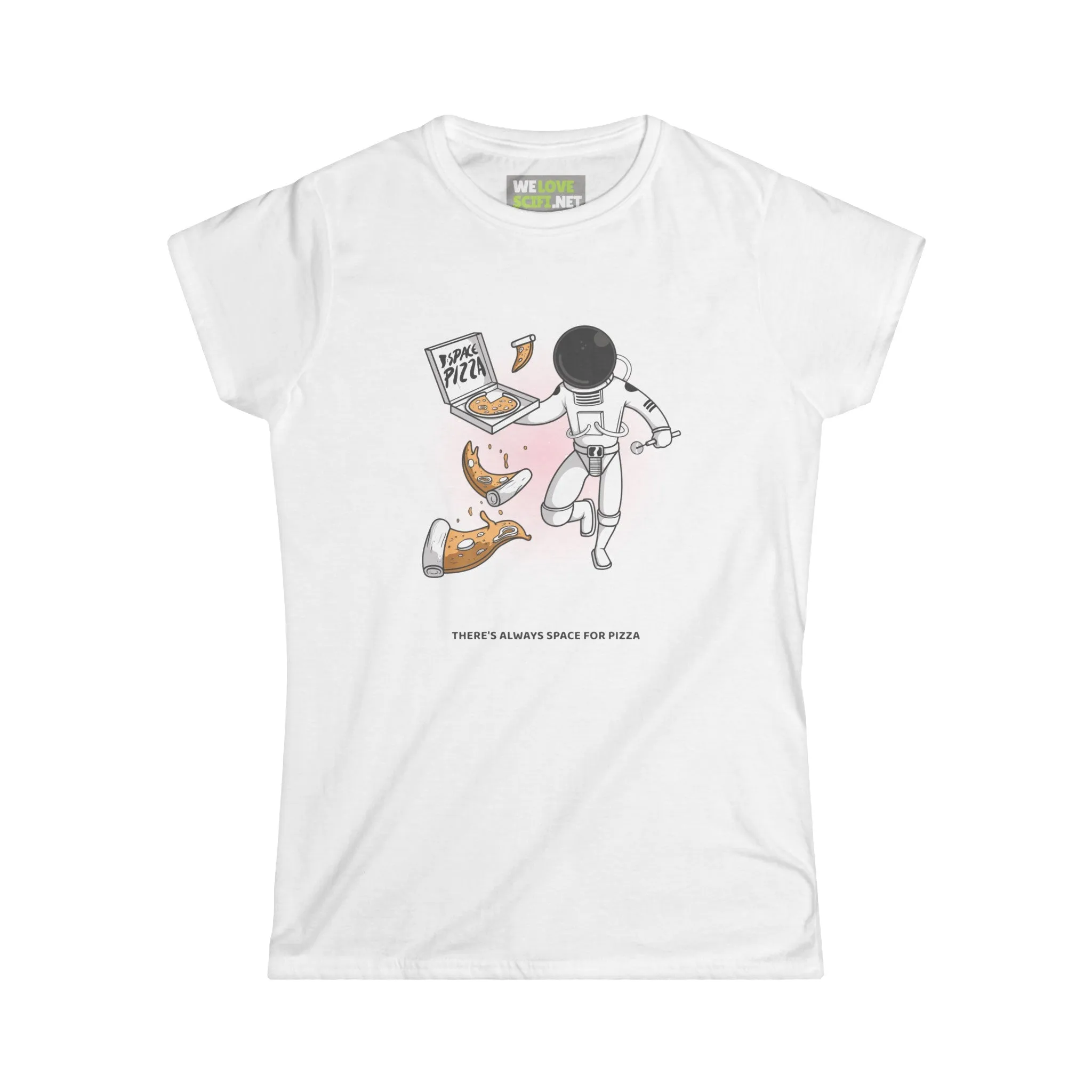 Space For Pizza Funny Astronaut Woman's Tee