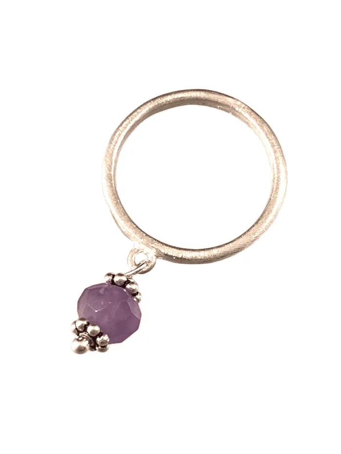 Sterling & Amethyst Charm Ring