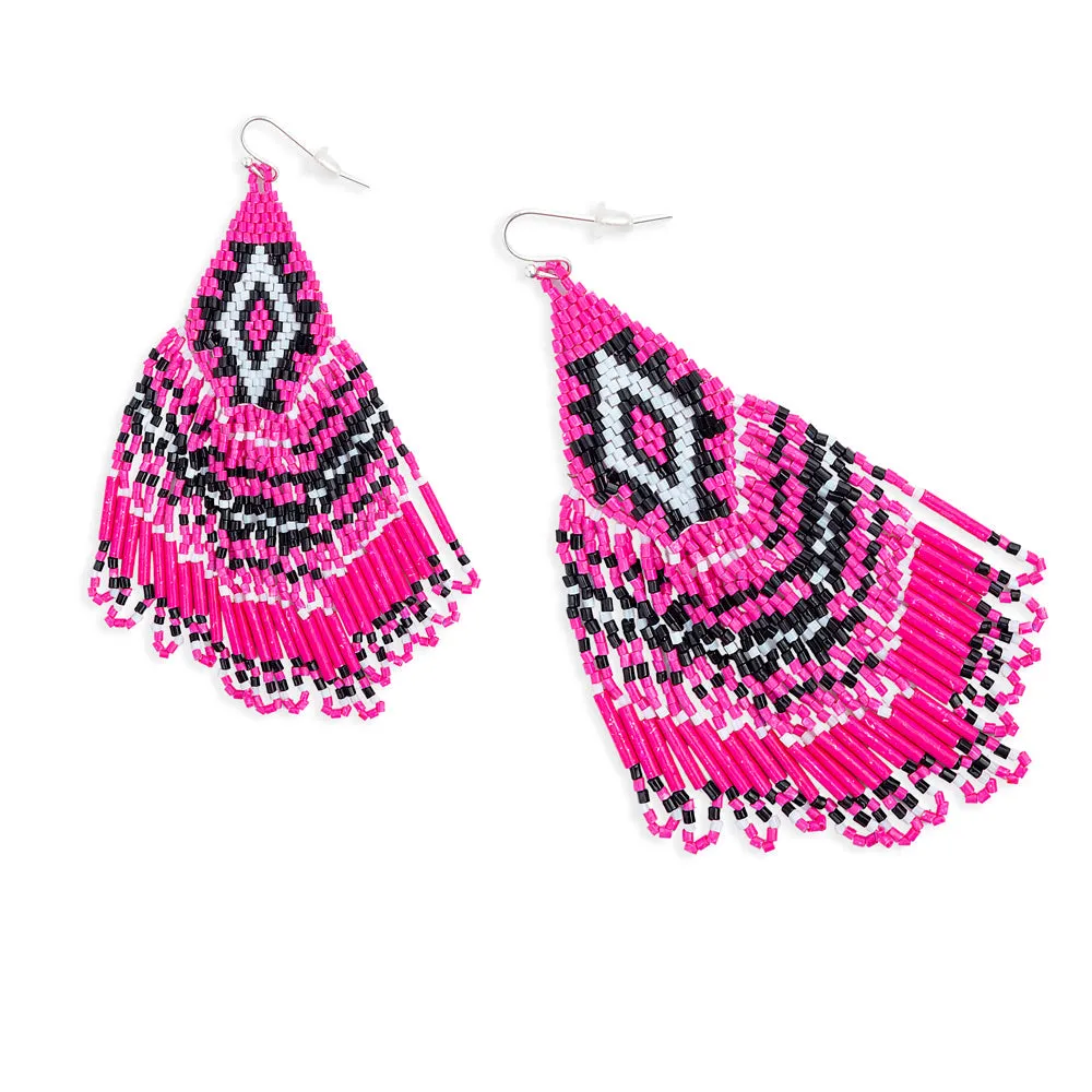 Streaming Light Earrings In Magenta