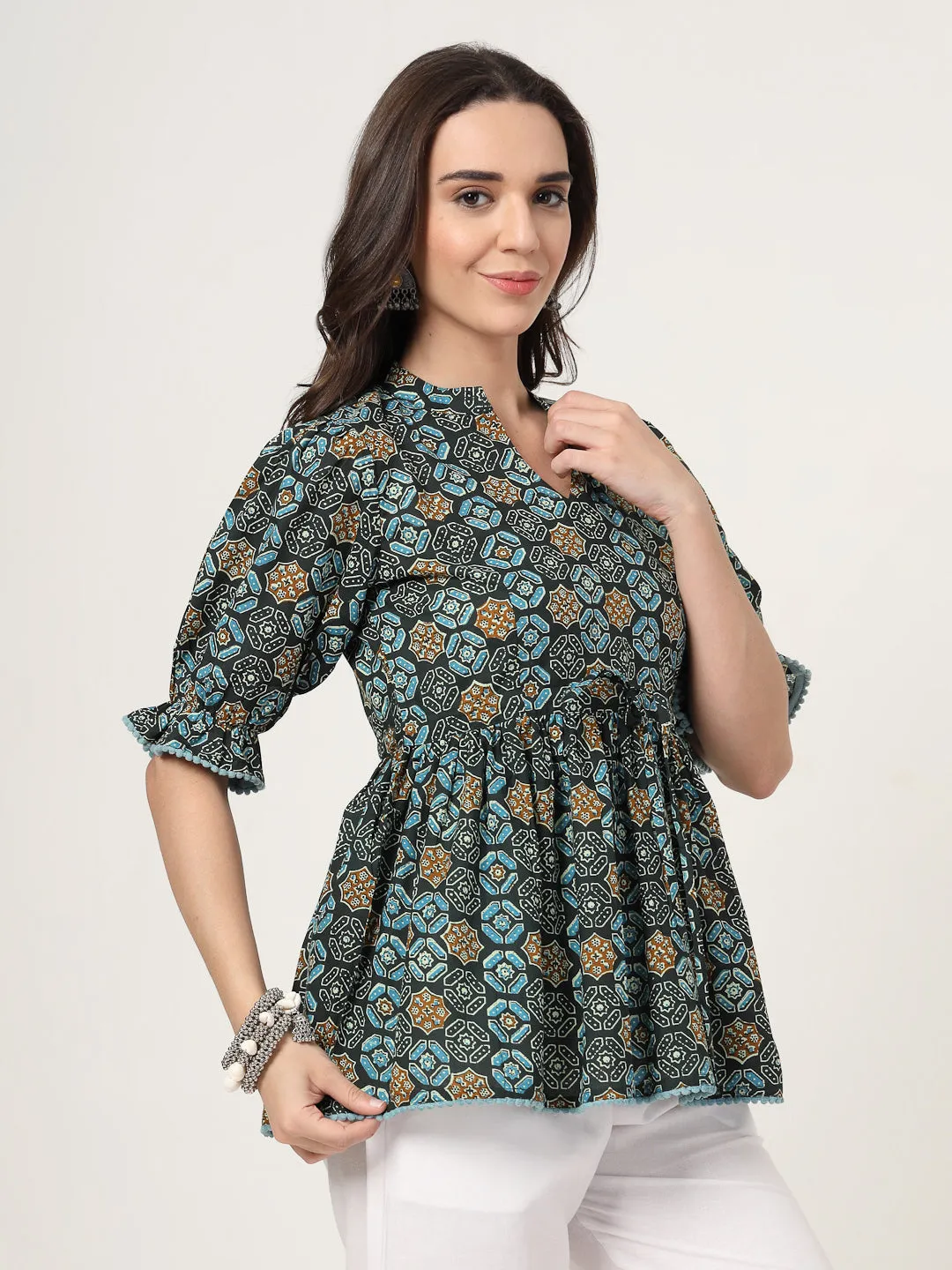 Style Quotient Women Navy Printed Tunic