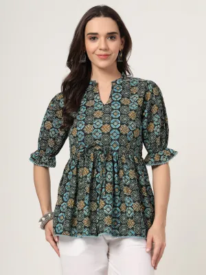 Style Quotient Women Navy Printed Tunic