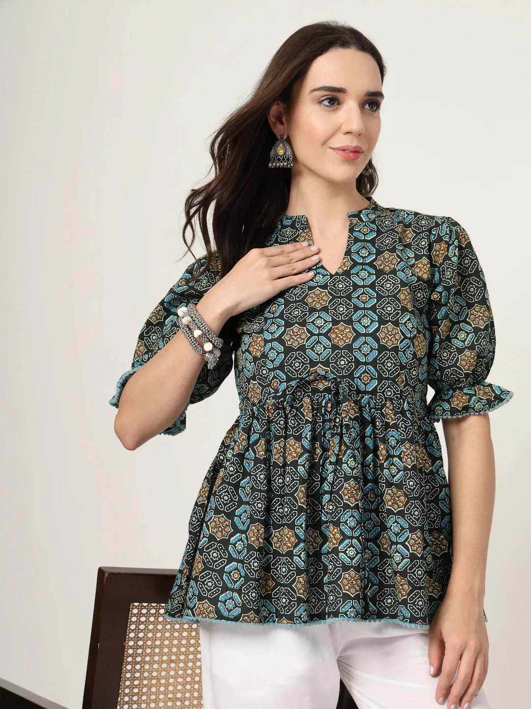 Style Quotient Women Navy Printed Tunic