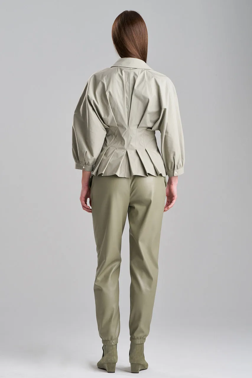 Tech Cotton Taffeta Pleated Shirt