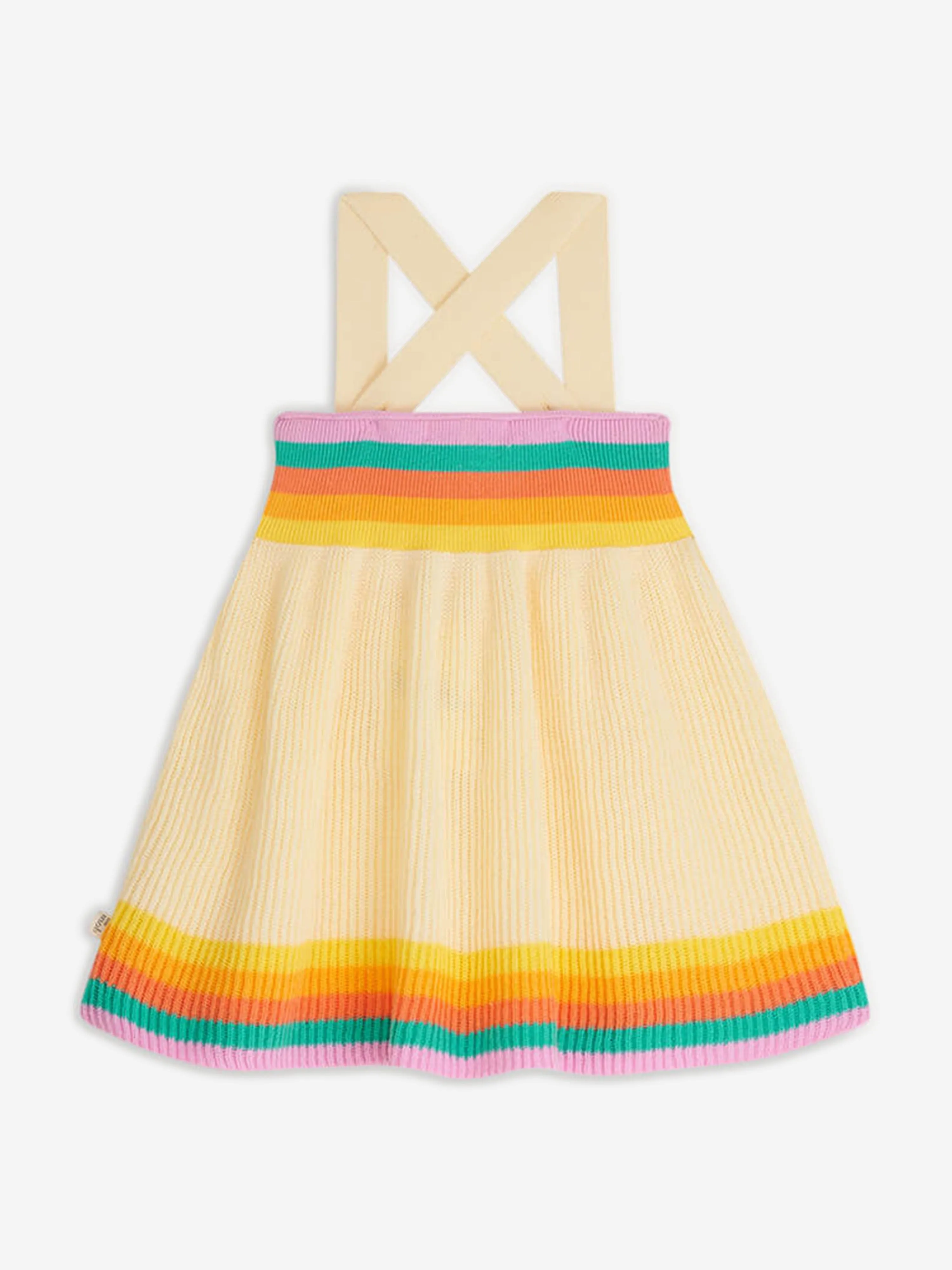 The Bonnie Mob Girls Bay Rainbow Striped Sun Dress in Multicolour