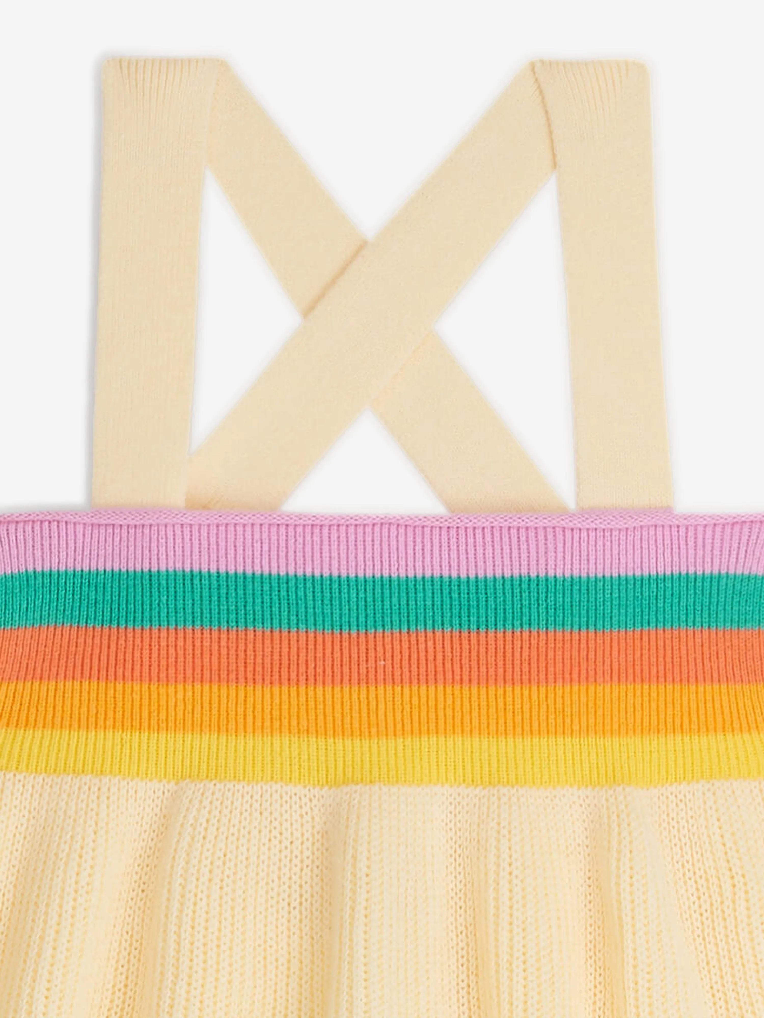 The Bonnie Mob Girls Bay Rainbow Striped Sun Dress in Multicolour
