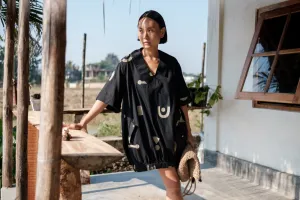 The Terra Tribe Black Triangle Printed Sydney Shift Dress