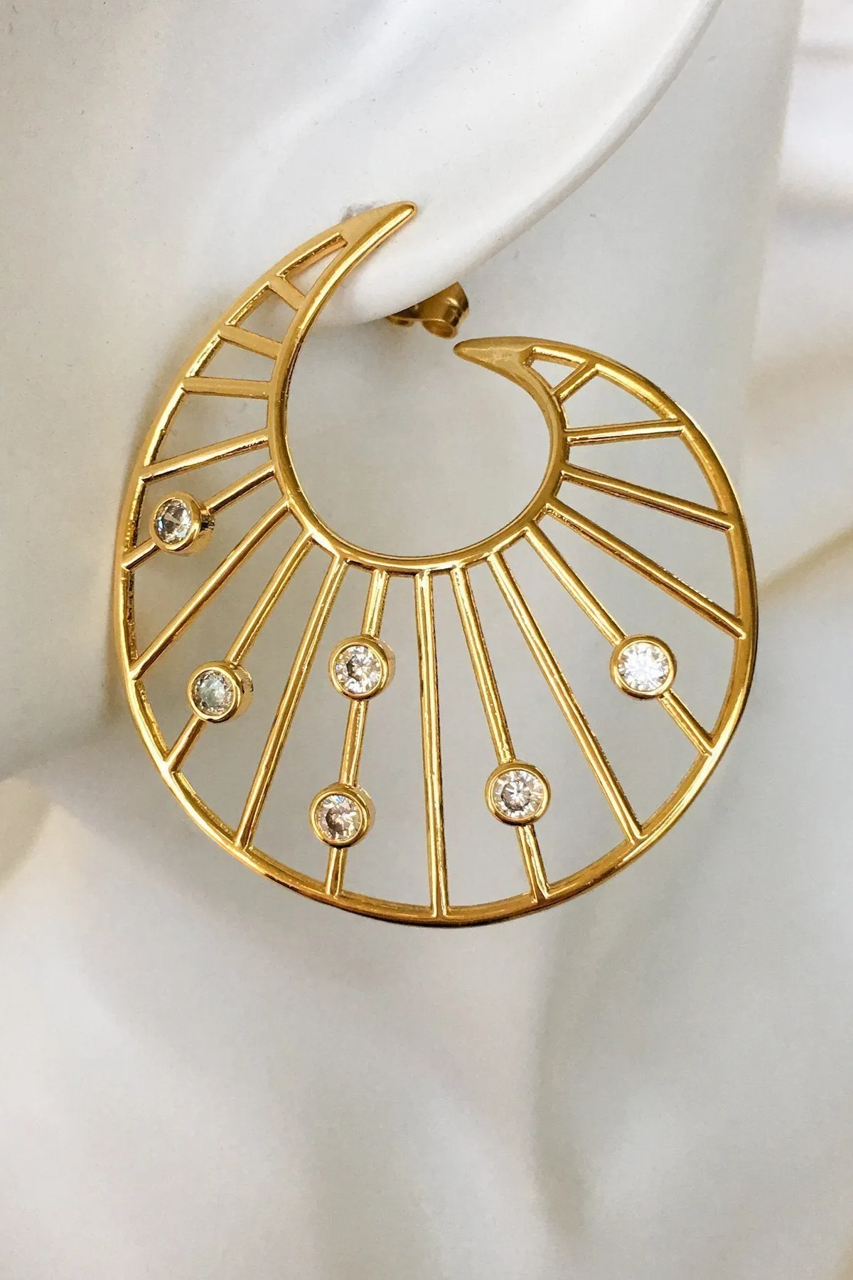 Étoile 18K Gold Crystal Earrings