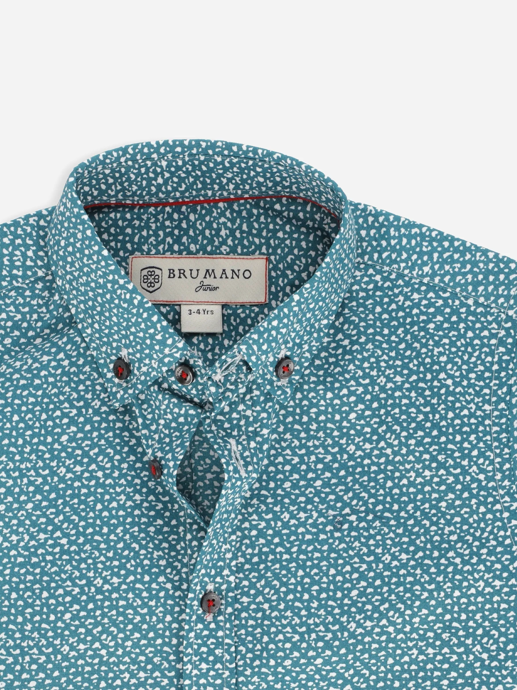 Turquoise Printed Half Sleeve Casual Shirt