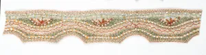 Wavy Mint Green Beaded Handcrafted Indian Trim 1.50" - 1 Piece