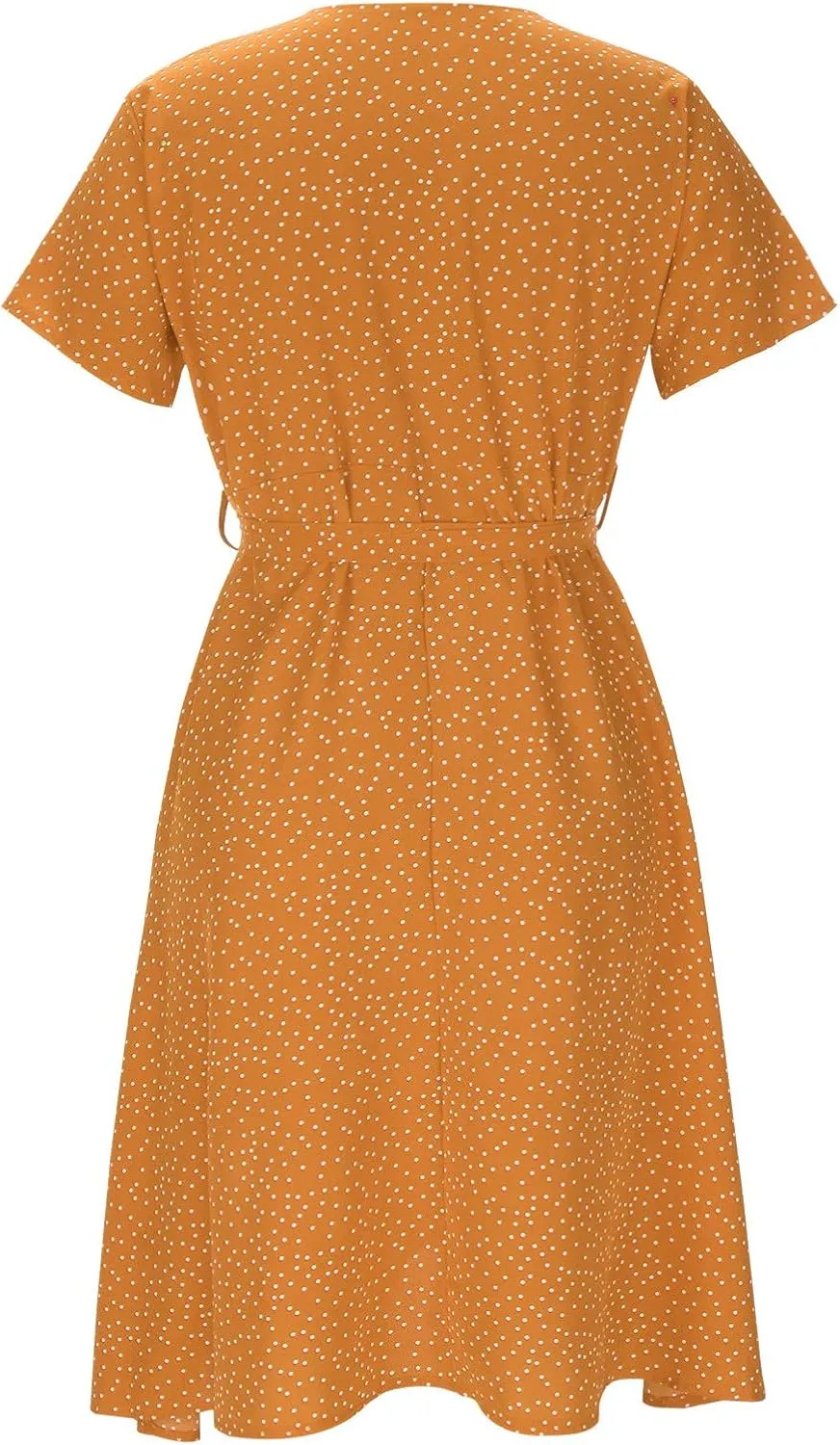 Women's Floral Wrap V-Neck Midi Dress Short Sleeve Boho Summer Beach Long Dress High Low Hem Smocked Dress Women